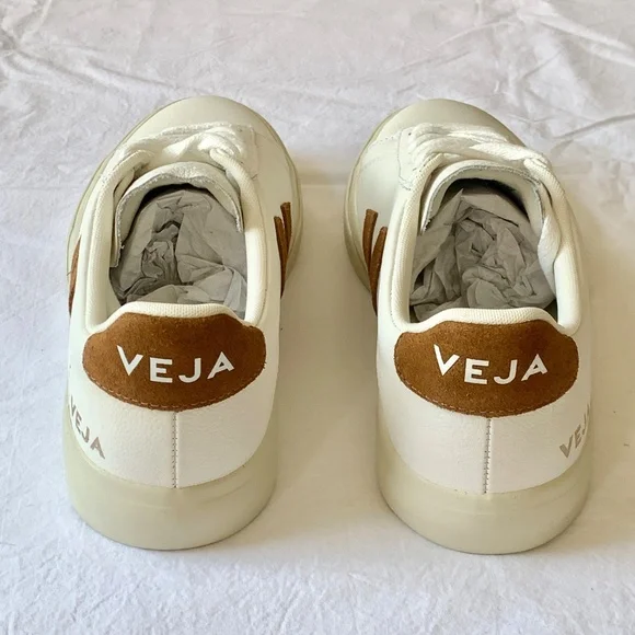 VEJA Campo Leather Sneakers White Cognac US8 - Picture 8 of 15